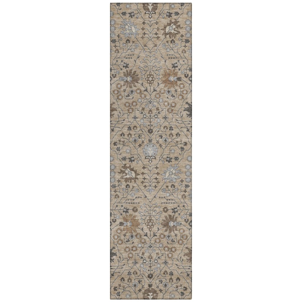 LOOMLAN Rugs Elara Taupe Washable Indoor-Outdoor Rug