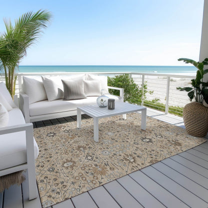 LOOMLAN Rugs Elara Taupe Washable Indoor-Outdoor Rug
