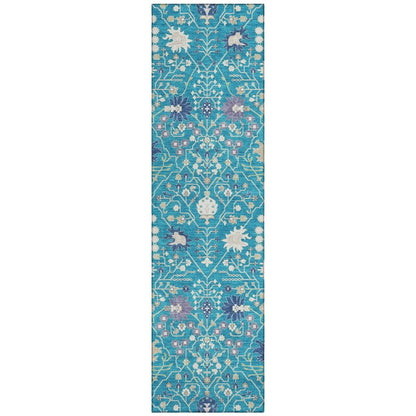 LOOMLAN Rugs Elara Teal Washable Indoor-Outdoor Rug