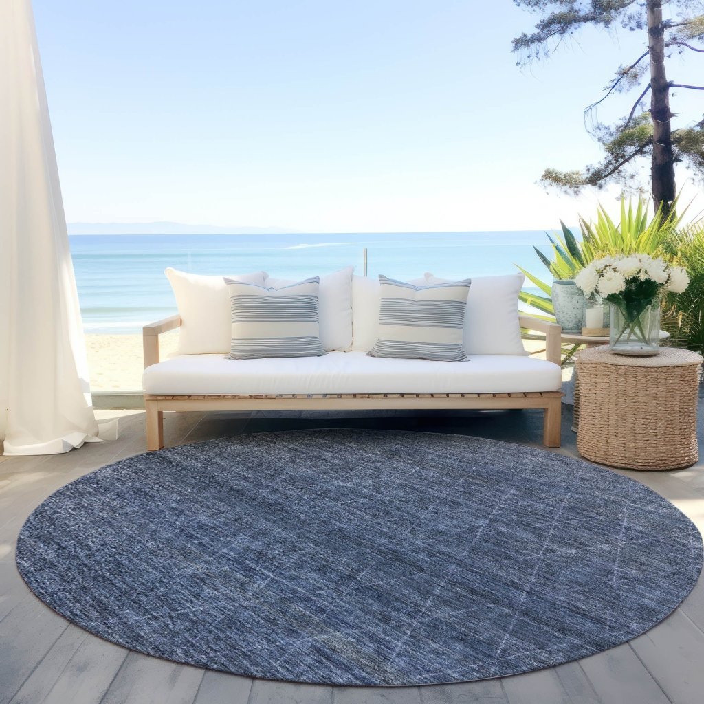 LOOMLAN Rugs Elaria Blue Washable Indoor-Outdoor Rug