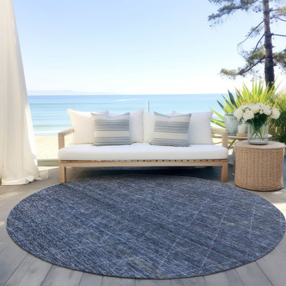 LOOMLAN Rugs Elaria Blue Washable Indoor-Outdoor Rug
