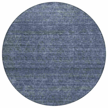 LOOMLAN Rugs Elaria Blue Washable Indoor-Outdoor Rug