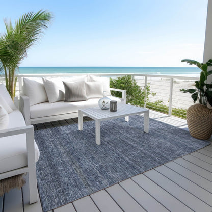 LOOMLAN Rugs Elaria Blue Washable Indoor-Outdoor Rug