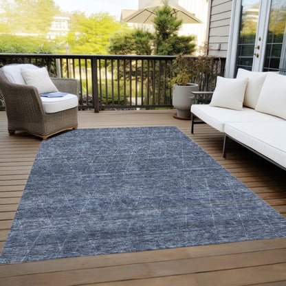 LOOMLAN Rugs Elaria Blue Washable Indoor-Outdoor Rug