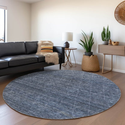 LOOMLAN Rugs Elaria Blue Washable Indoor-Outdoor Rug