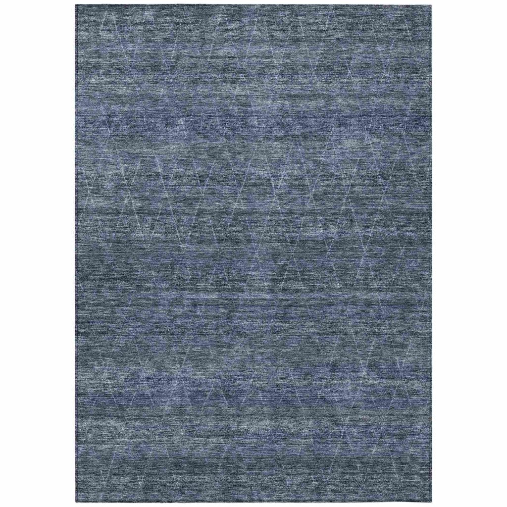 LOOMLAN Rugs Elaria Blue Washable Indoor-Outdoor Rug