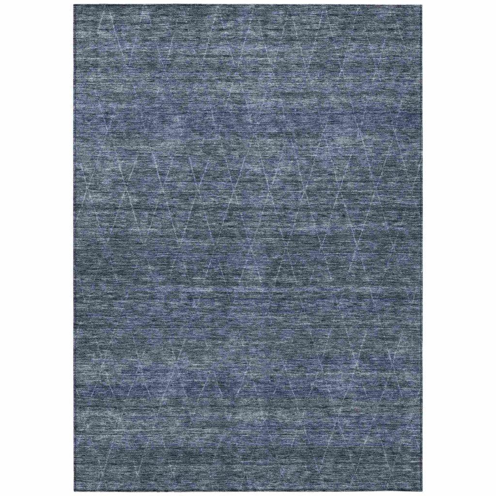 LOOMLAN Rugs Elaria Blue Washable Indoor-Outdoor Rug