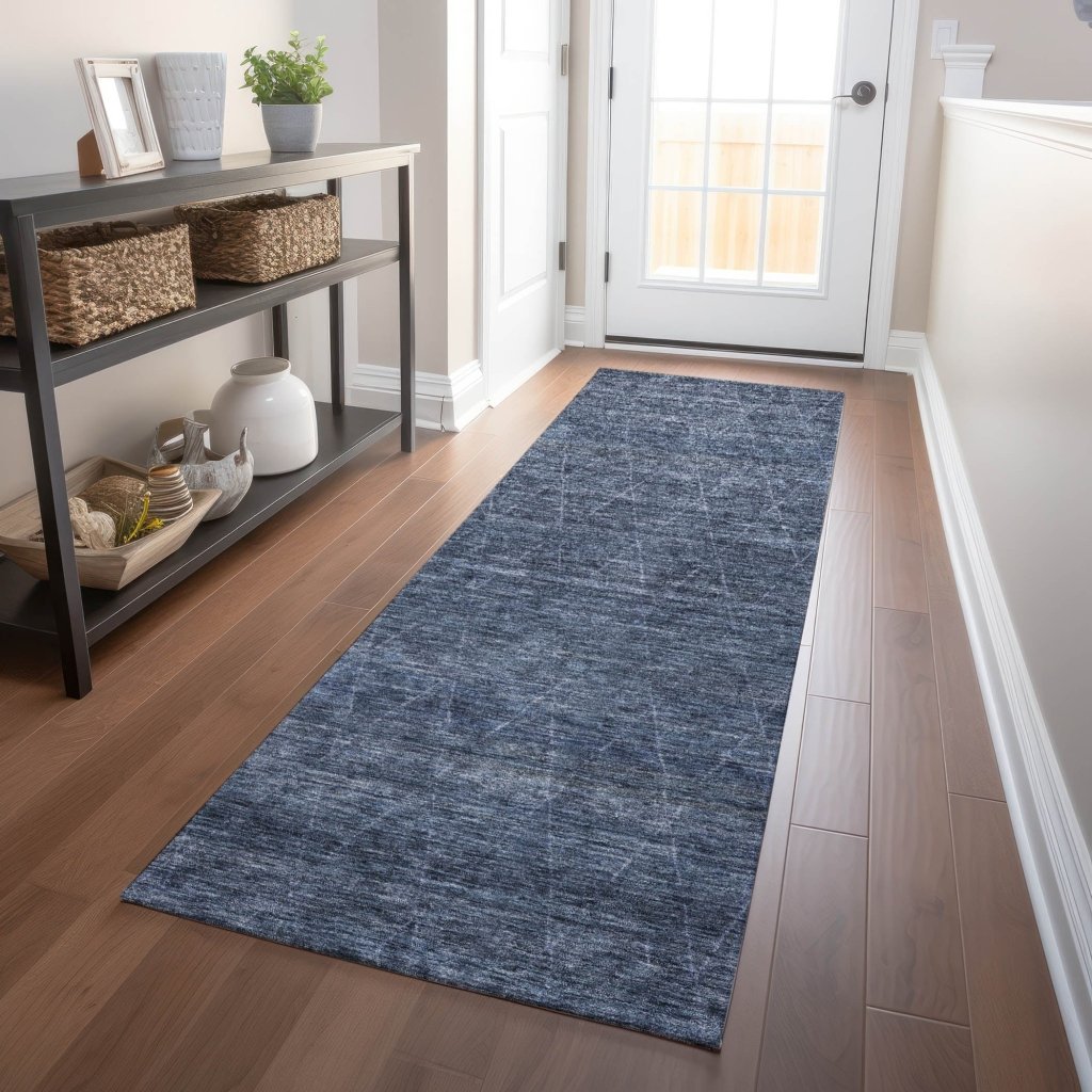 LOOMLAN Rugs Elaria Blue Washable Indoor-Outdoor Rug