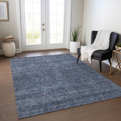 LOOMLAN Rugs Elaria Blue Washable Indoor-Outdoor Rug