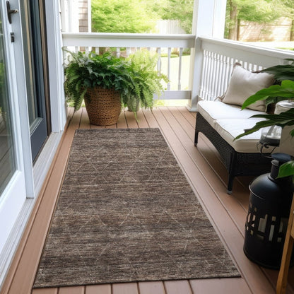 LOOMLAN Rugs Elaria Brown Washable Indoor-Outdoor Rug