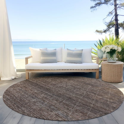 LOOMLAN Rugs Elaria Brown Washable Indoor-Outdoor Rug