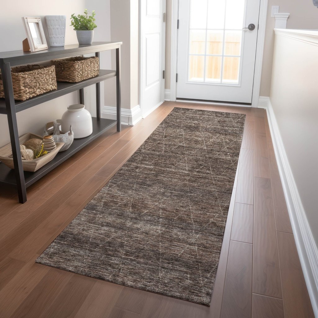 LOOMLAN Rugs Elaria Brown Washable Indoor-Outdoor Rug