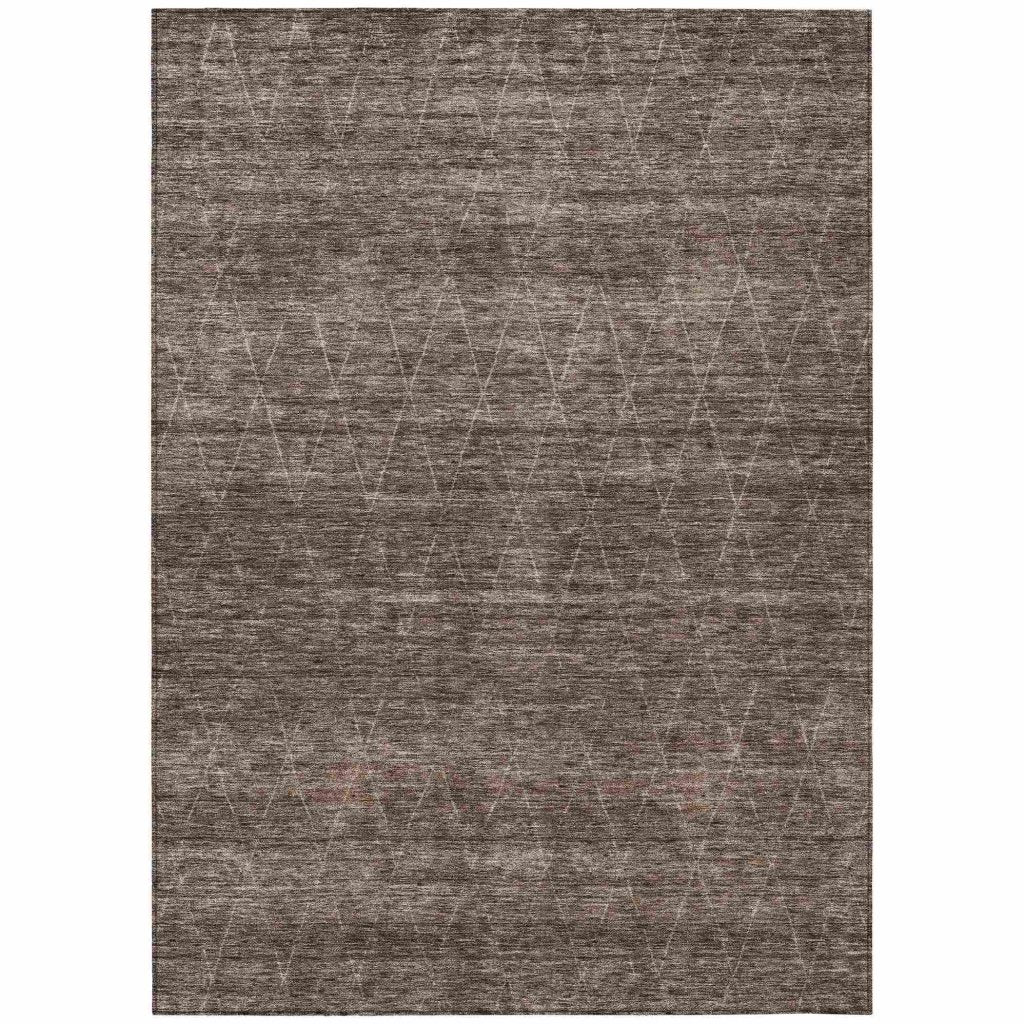 LOOMLAN Rugs Elaria Brown Washable Indoor-Outdoor Rug