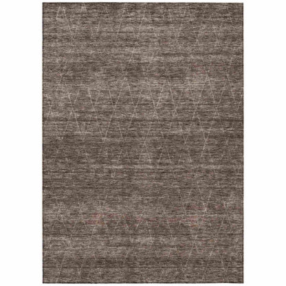 LOOMLAN Rugs Elaria Brown Washable Indoor-Outdoor Rug