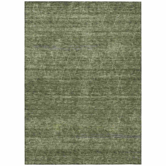 LOOMLAN Rugs Elaria Green Washable Indoor-Outdoor Rug