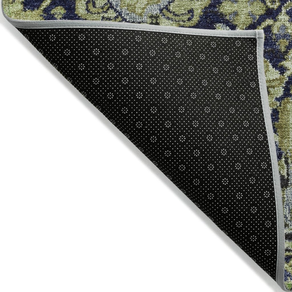 LOOMLAN Rugs Elarion Green Washable Indoor-Outdoor Rug