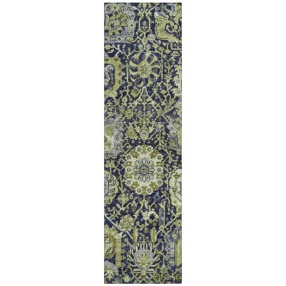 LOOMLAN Rugs Elarion Green Washable Indoor-Outdoor Rug