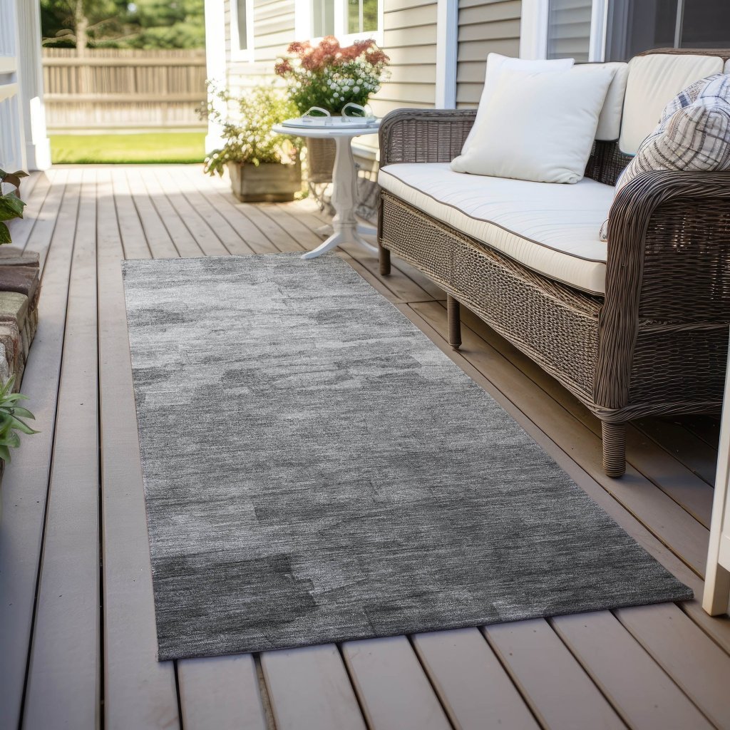 LOOMLAN Rugs Elarune Gray Washable Indoor-Outdoor Rug