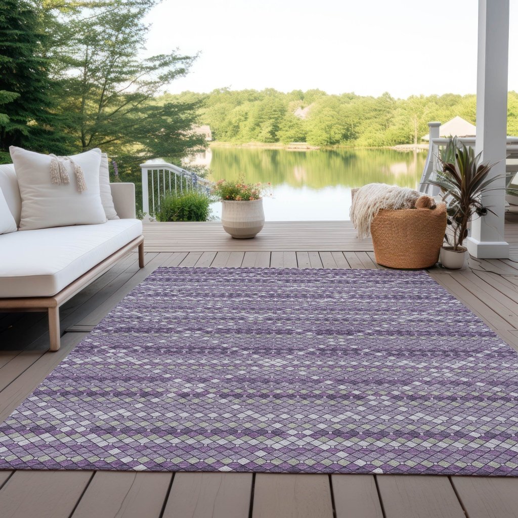 Eleanore Purple Washable Indoor - Outdoor Rug - LOOMLAN - LOOMLAN Rugs - Outdoor Rugs