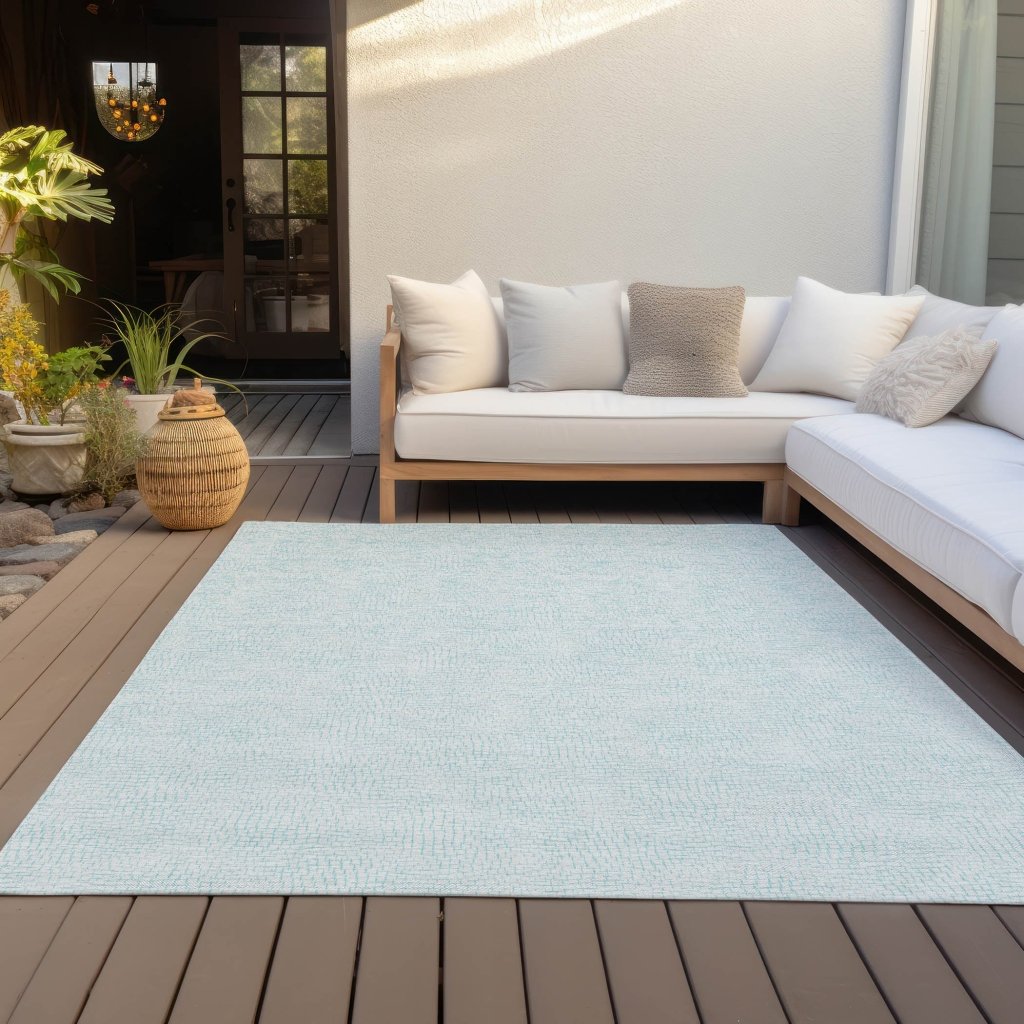 LOOMLAN Rugs Eleya Blue Washable Indoor-Outdoor Rug