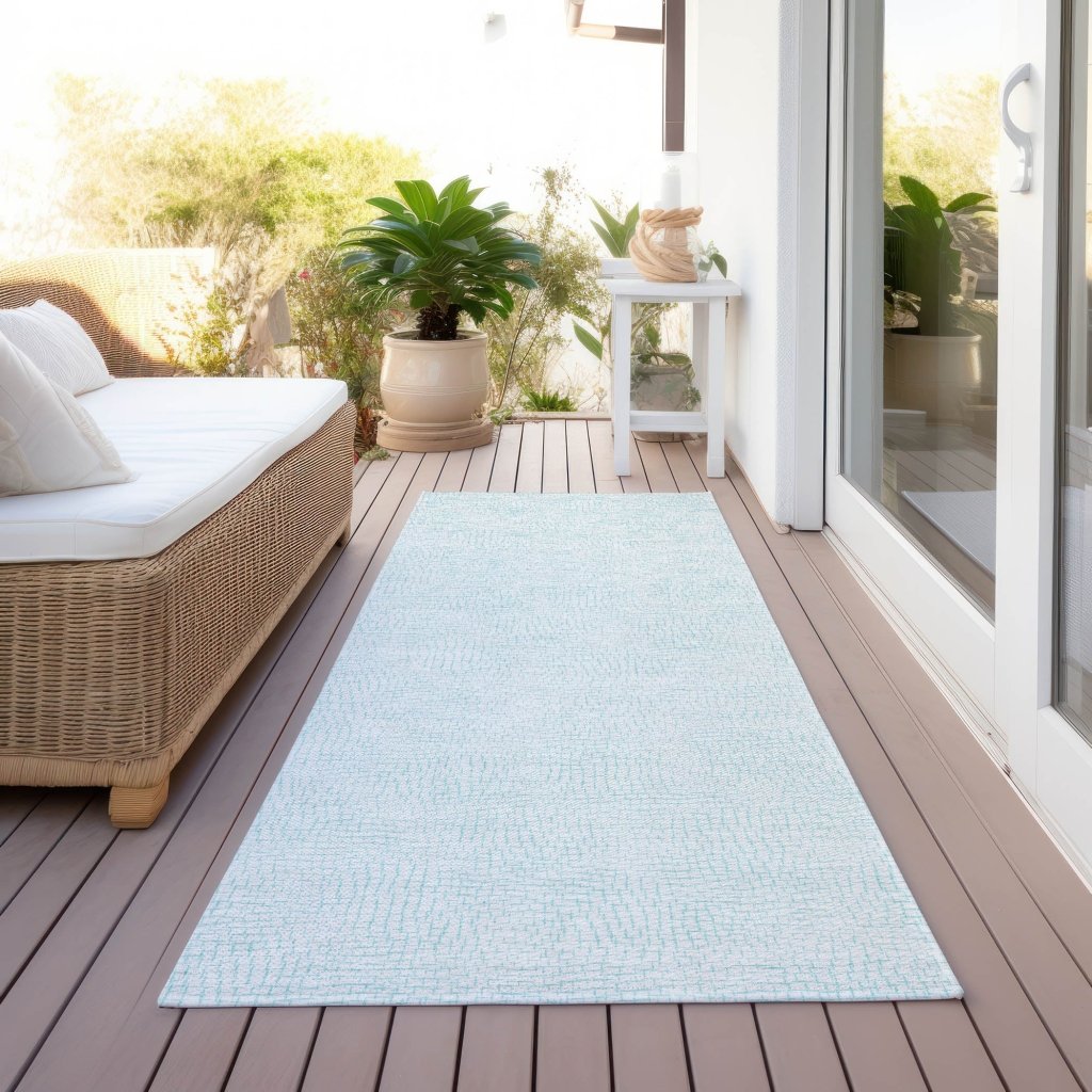 LOOMLAN Rugs Eleya Blue Washable Indoor-Outdoor Rug
