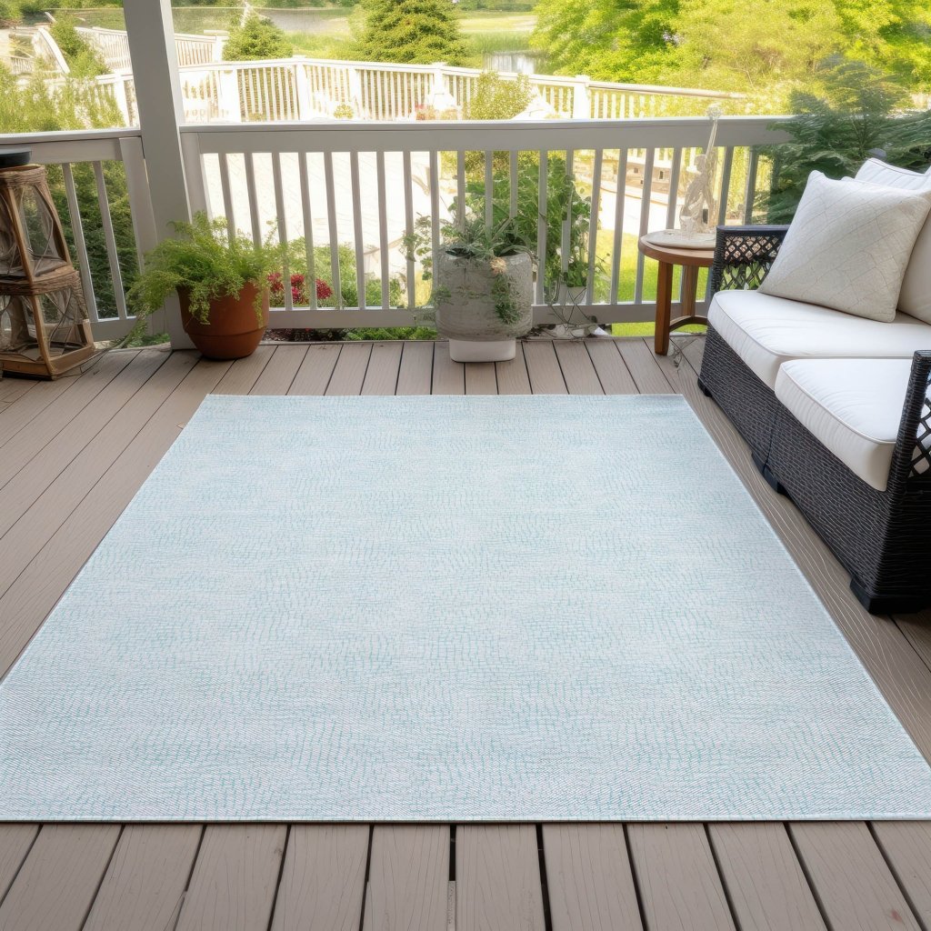 LOOMLAN Rugs Eleya Blue Washable Indoor-Outdoor Rug