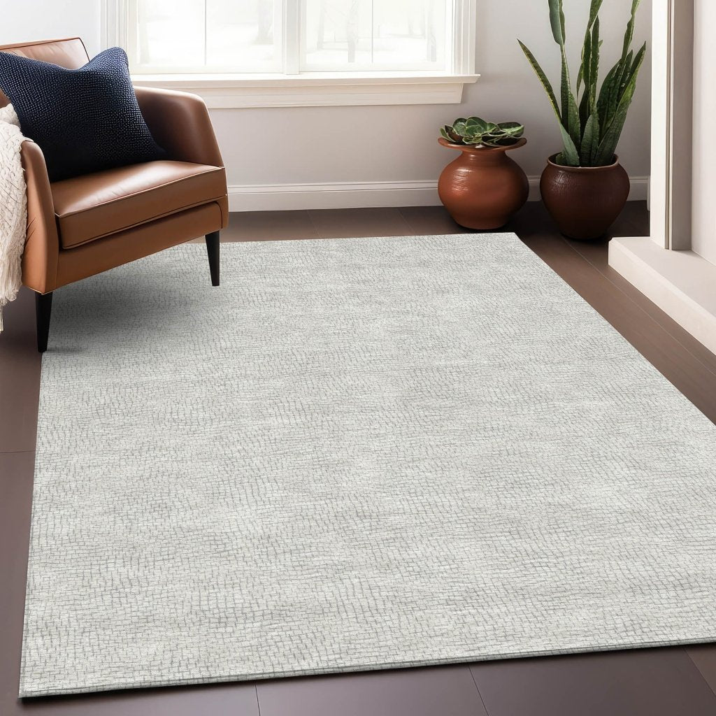 LOOMLAN Rugs Eleya Gray Washable Indoor-Outdoor Rug