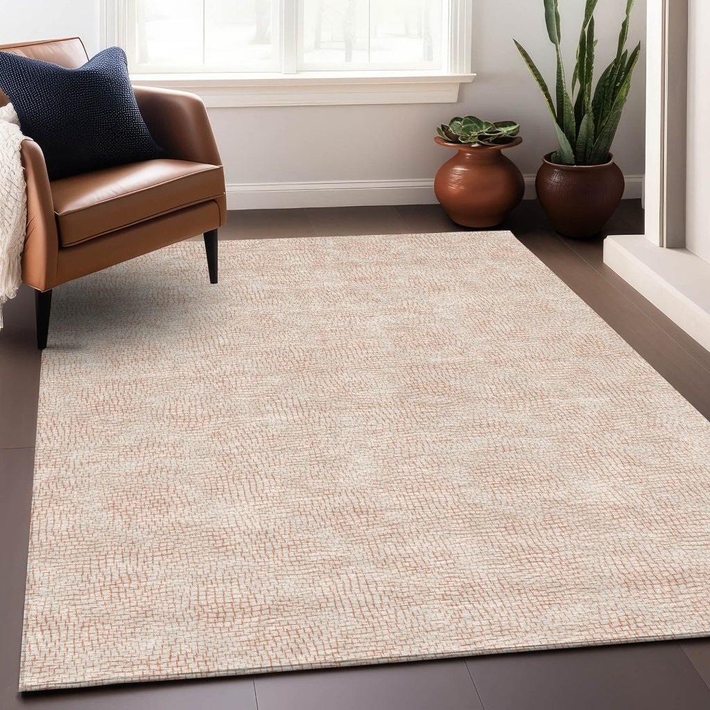 LOOMLAN Rugs Eleya Orange Washable Indoor-Outdoor Rug
