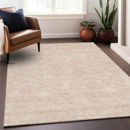 LOOMLAN Rugs Eleya Orange Washable Indoor-Outdoor Rug