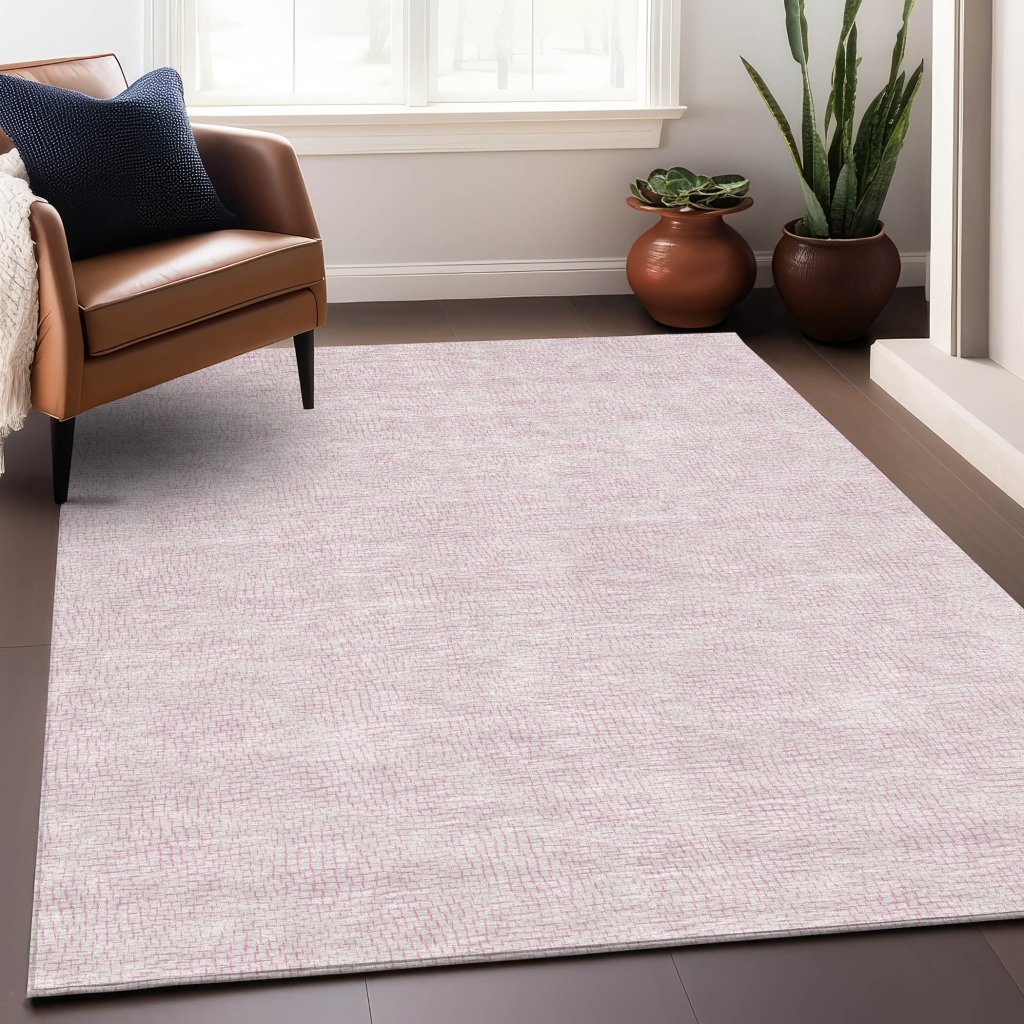 LOOMLAN Rugs Eleya Pink Washable Indoor-Outdoor Rug