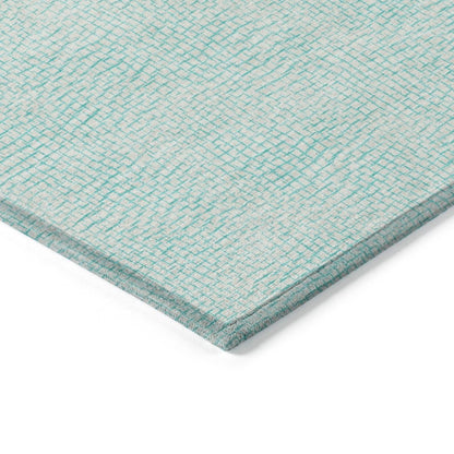 LOOMLAN Rugs Eleya Teal Washable Indoor-Outdoor Rug