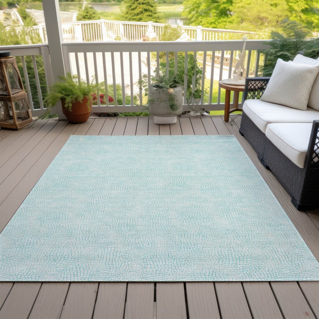 LOOMLAN Rugs Eleya Teal Washable Indoor-Outdoor Rug
