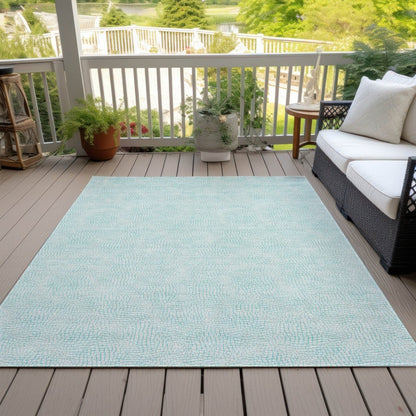 LOOMLAN Rugs Eleya Teal Washable Indoor-Outdoor Rug