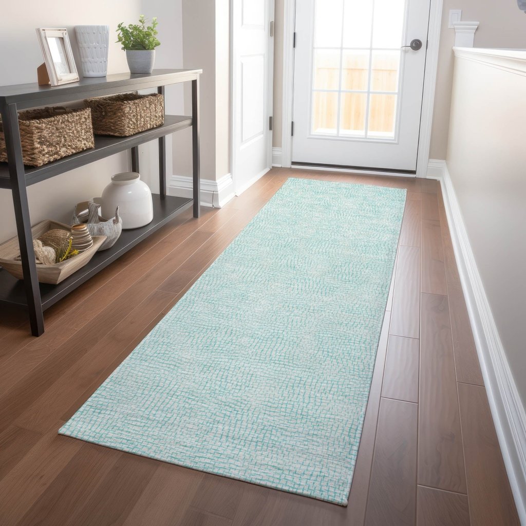 LOOMLAN Rugs Eleya Teal Washable Indoor-Outdoor Rug