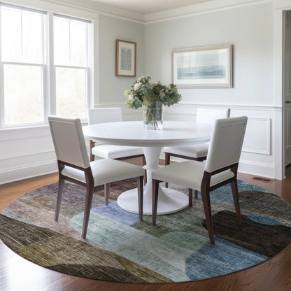 Elina Brown Washable Indoor - Outdoor Rug - LOOMLAN - LOOMLAN Rugs - Outdoor Rugs