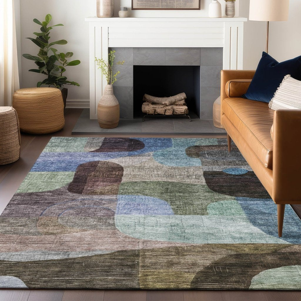 Elina Brown Washable Indoor - Outdoor Rug - LOOMLAN - LOOMLAN Rugs - Outdoor Rugs