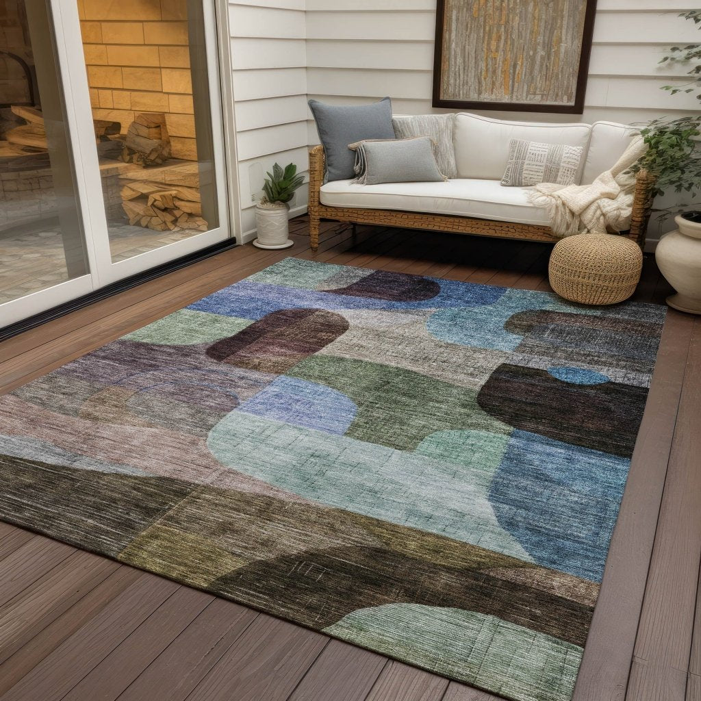 Elina Brown Washable Indoor - Outdoor Rug - LOOMLAN - LOOMLAN Rugs - Outdoor Rugs