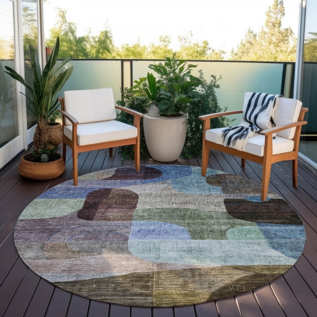 Elina Brown Washable Indoor - Outdoor Rug - LOOMLAN - LOOMLAN Rugs - Outdoor Rugs