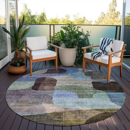 Elina Brown Washable Indoor - Outdoor Rug - LOOMLAN - LOOMLAN Rugs - Outdoor Rugs