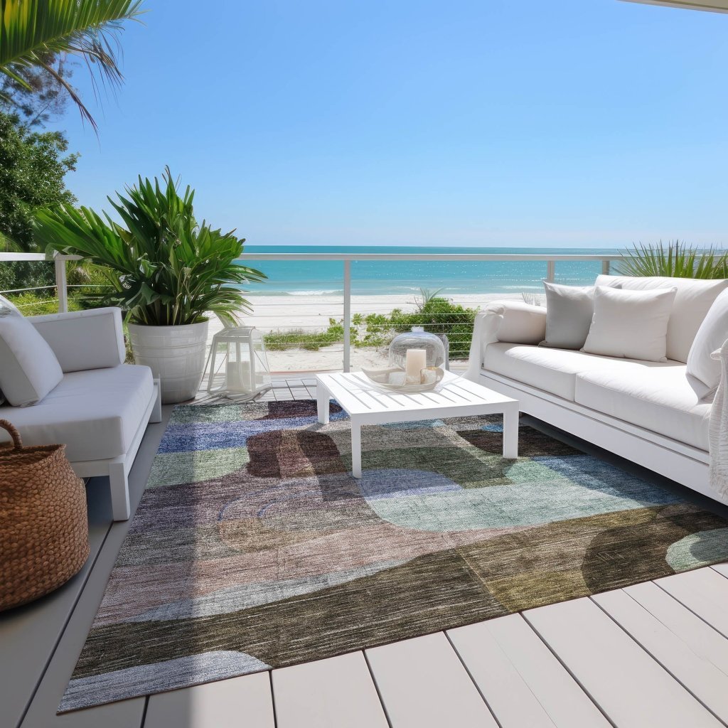 Elina Brown Washable Indoor - Outdoor Rug - LOOMLAN - LOOMLAN Rugs - Outdoor Rugs