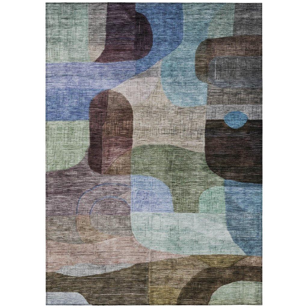 Elina Brown Washable Indoor-Outdoor Rug