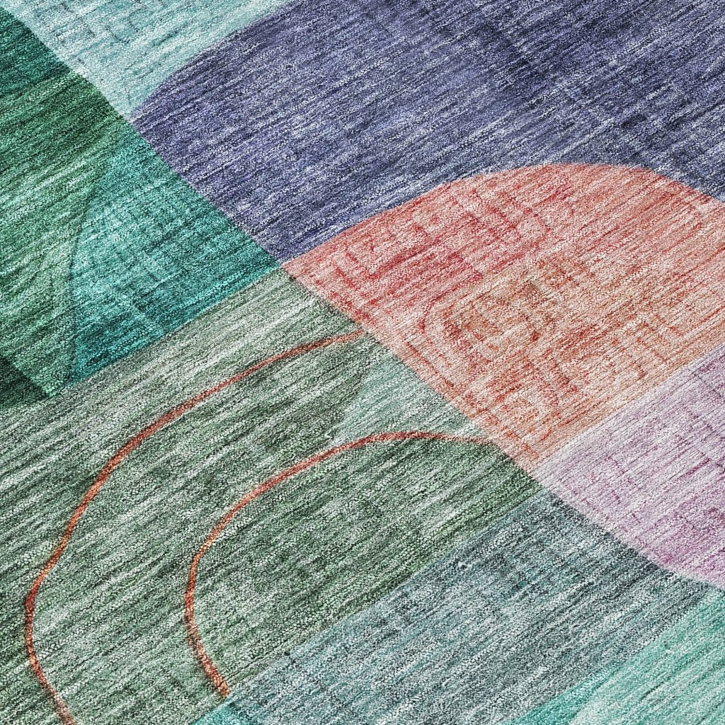 LOOMLAN Rugs Elina Green Washable Indoor-Outdoor Rug
