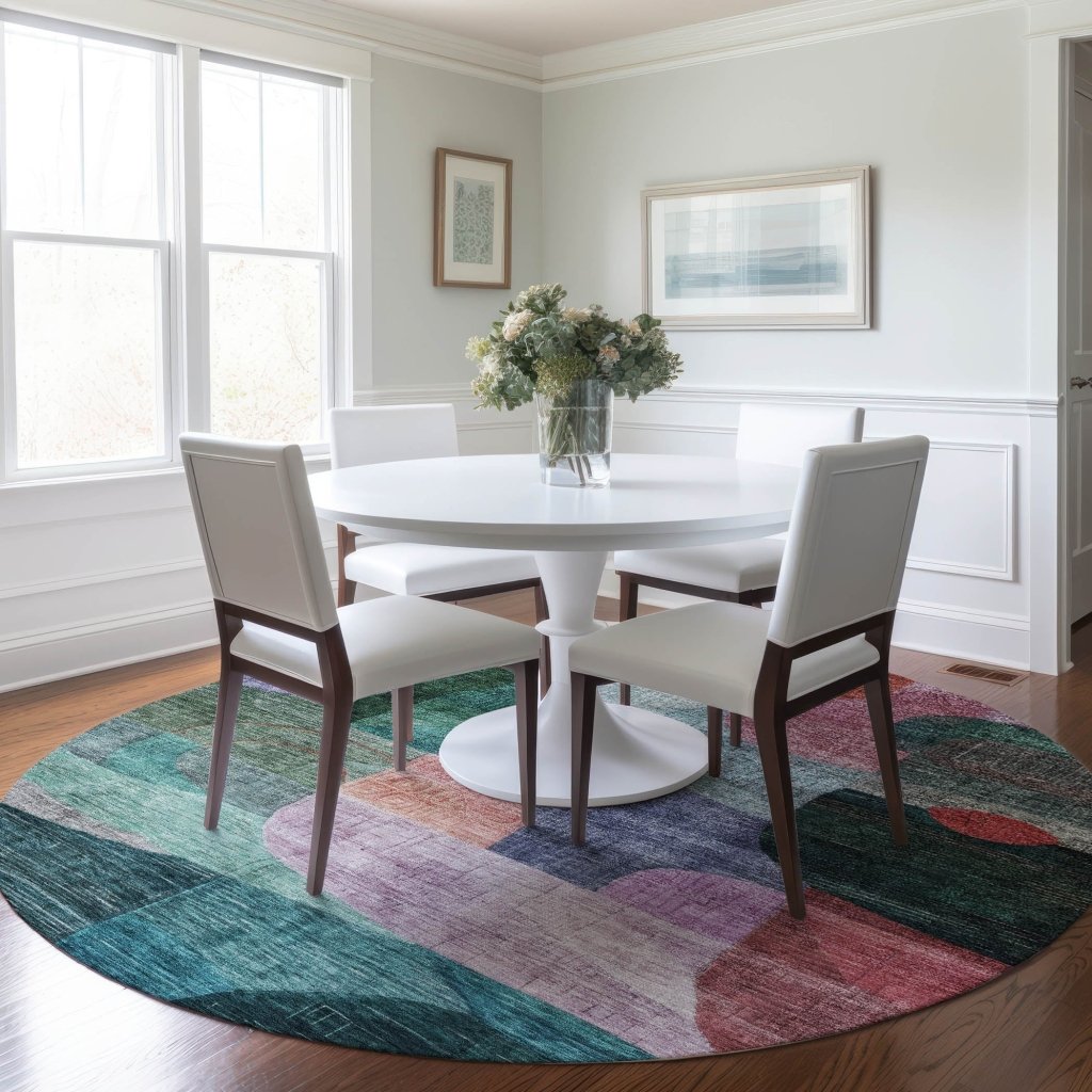 LOOMLAN Rugs Elina Green Washable Indoor-Outdoor Rug