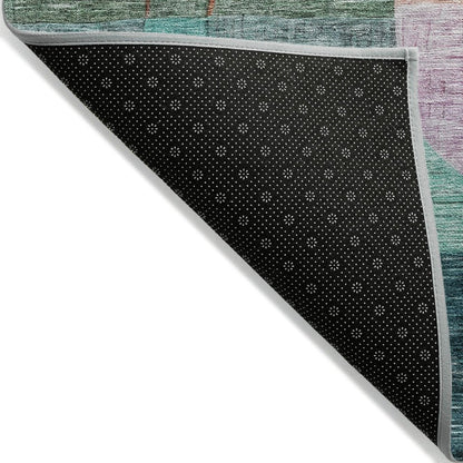LOOMLAN Rugs Elina Green Washable Indoor-Outdoor Rug