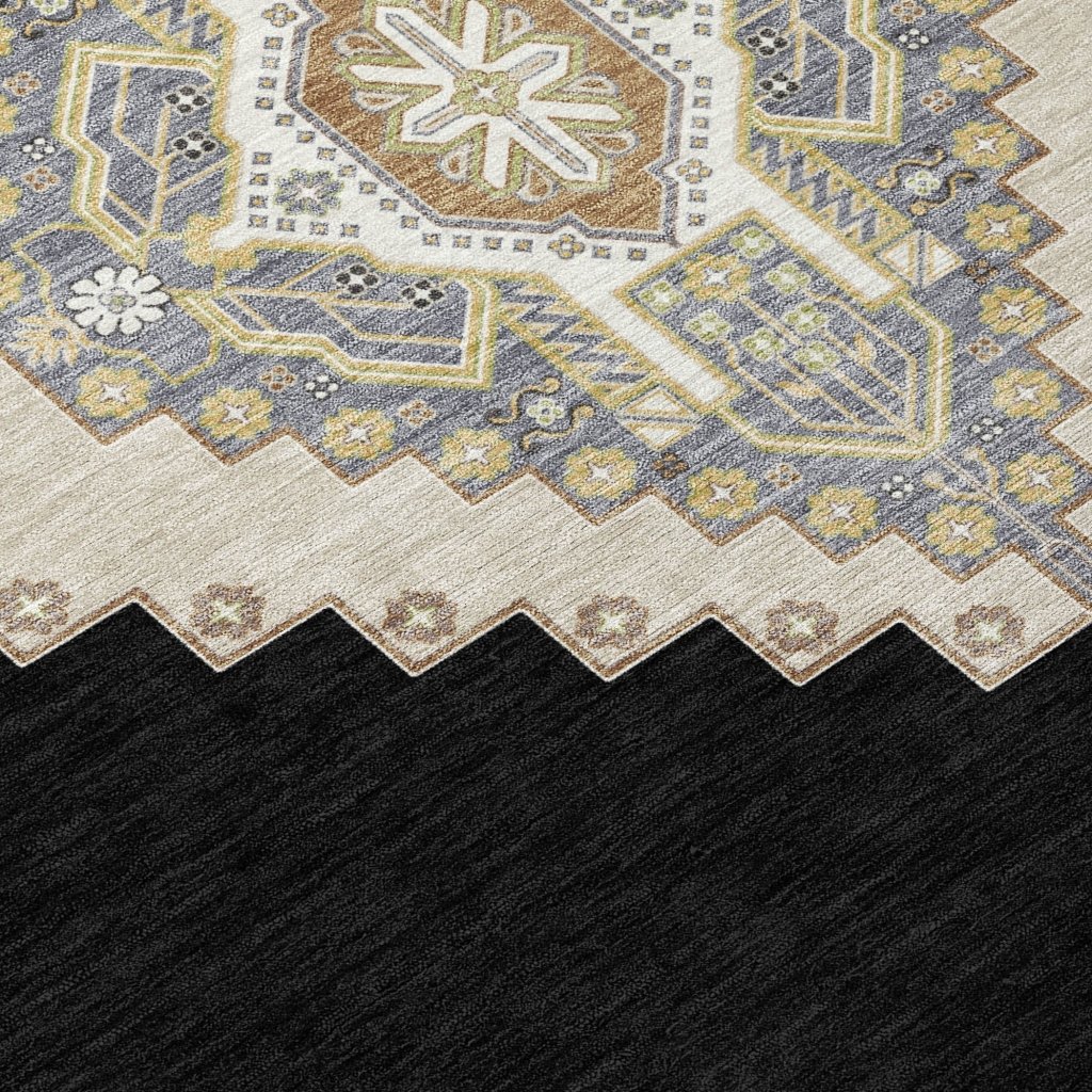 LOOMLAN Rugs Elira Black Washable Indoor-Outdoor Rug