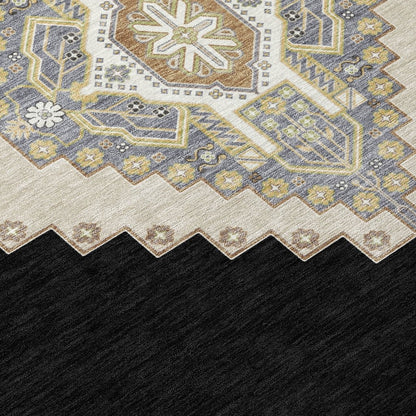 LOOMLAN Rugs Elira Black Washable Indoor-Outdoor Rug