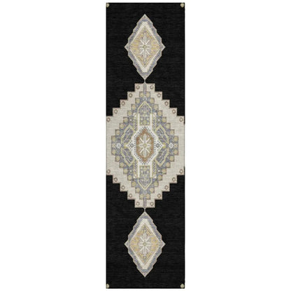 LOOMLAN Rugs Elira Black Washable Indoor-Outdoor Rug