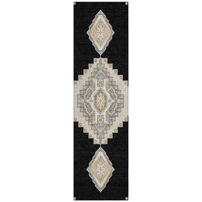 LOOMLAN Rugs Elira Black Washable Indoor-Outdoor Rug