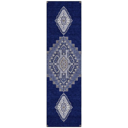 LOOMLAN Rugs Elira Blue Washable Indoor-Outdoor Rug