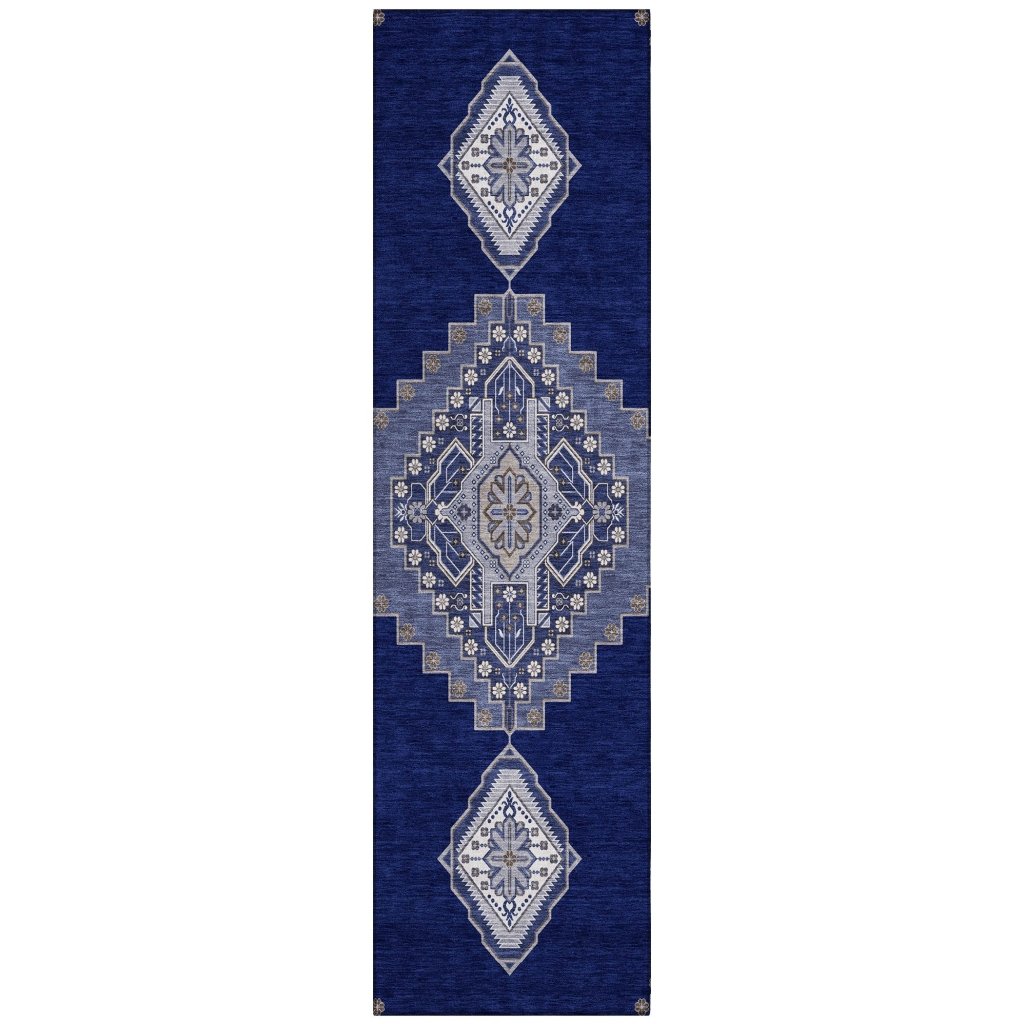 LOOMLAN Rugs Elira Blue Washable Indoor-Outdoor Rug
